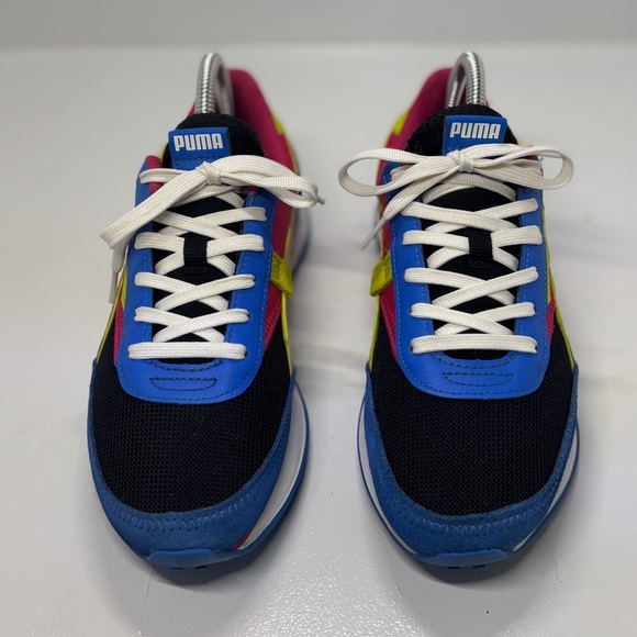 Puma Future Rider Women’s 8.5 Retro Colorblock Sneakers Blue Pink Yellow - Picture 4 of 13